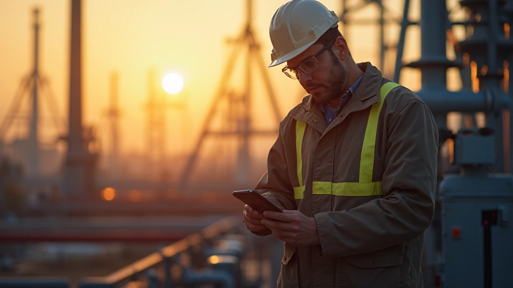 Профессиональное фото нефтяной платформы или энергетического предприятия на закате солнца